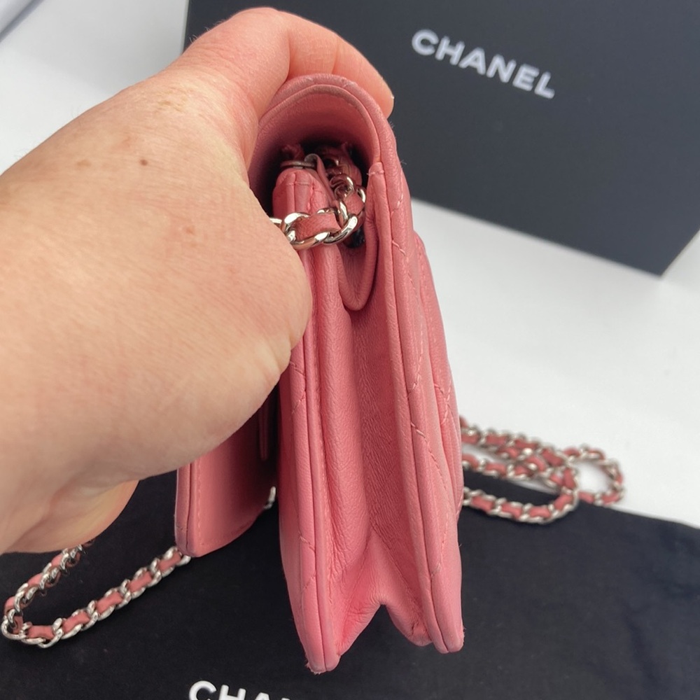 CHANEL CC SILVER HARDWARE LIGHT PINK QUILTED WOC BAG WITH DUST BAG - Picture 12 of 17